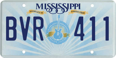 MS license plate BVR411