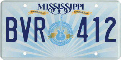 MS license plate BVR412