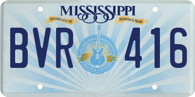 MS license plate BVR416