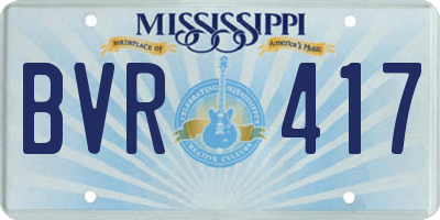 MS license plate BVR417