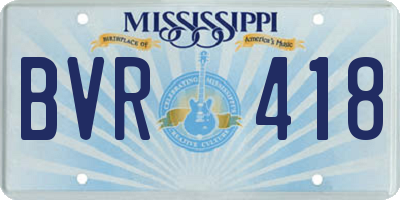 MS license plate BVR418