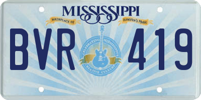 MS license plate BVR419