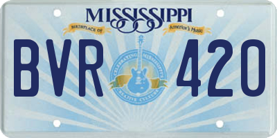 MS license plate BVR420