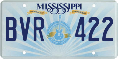 MS license plate BVR422