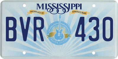 MS license plate BVR430