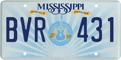 MS license plate BVR431