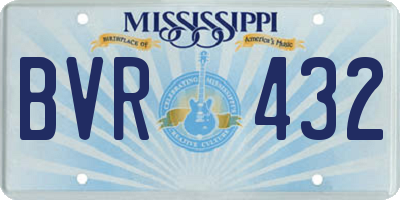MS license plate BVR432