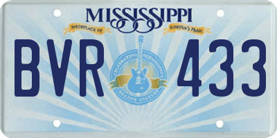 MS license plate BVR433