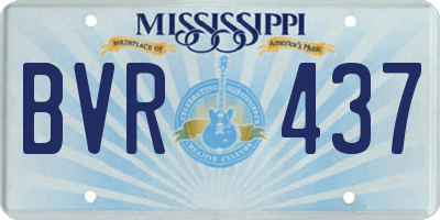 MS license plate BVR437