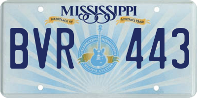 MS license plate BVR443