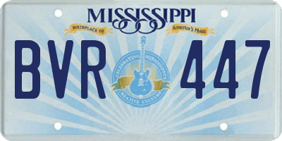MS license plate BVR447
