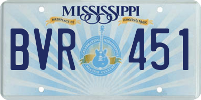 MS license plate BVR451