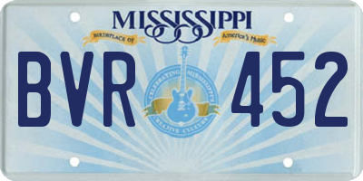 MS license plate BVR452