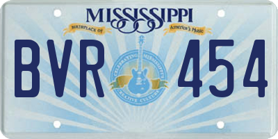 MS license plate BVR454