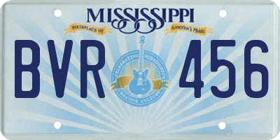 MS license plate BVR456