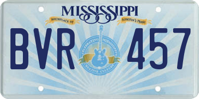 MS license plate BVR457