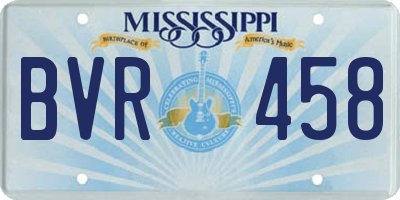 MS license plate BVR458