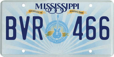 MS license plate BVR466
