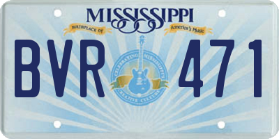 MS license plate BVR471