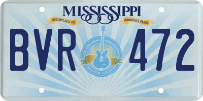 MS license plate BVR472