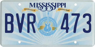 MS license plate BVR473