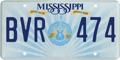 MS license plate BVR474