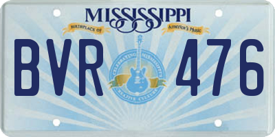 MS license plate BVR476