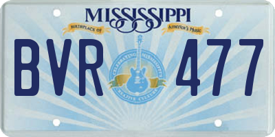 MS license plate BVR477
