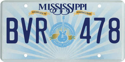 MS license plate BVR478