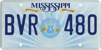 MS license plate BVR480