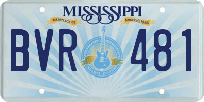 MS license plate BVR481