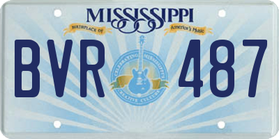 MS license plate BVR487