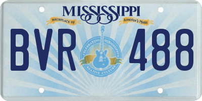 MS license plate BVR488