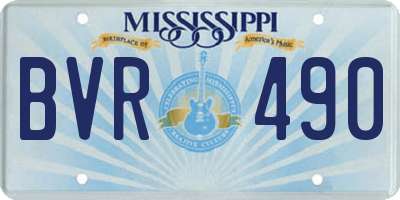 MS license plate BVR490
