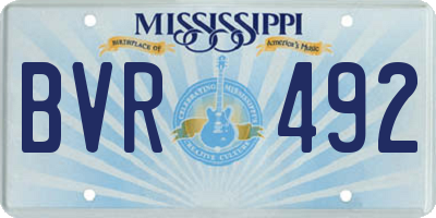 MS license plate BVR492