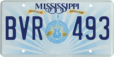 MS license plate BVR493