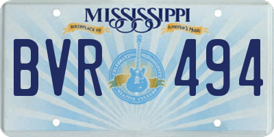 MS license plate BVR494