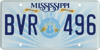 MS license plate BVR496