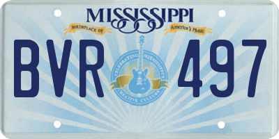 MS license plate BVR497