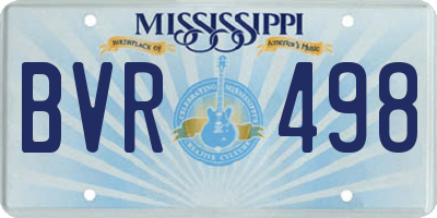 MS license plate BVR498