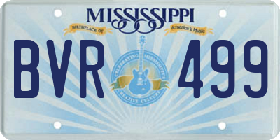 MS license plate BVR499