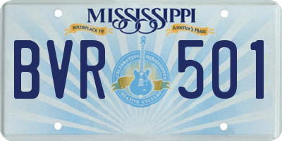 MS license plate BVR501