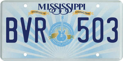 MS license plate BVR503
