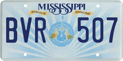 MS license plate BVR507