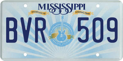 MS license plate BVR509