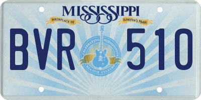 MS license plate BVR510