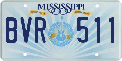MS license plate BVR511