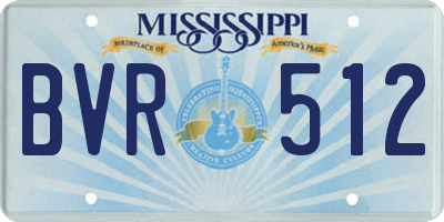 MS license plate BVR512