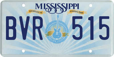 MS license plate BVR515