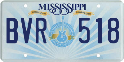 MS license plate BVR518
